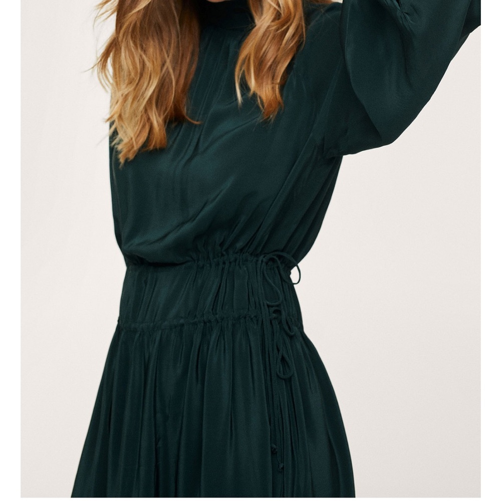 Mango Black Long Sleeve Midi Dress - Picture 3 of 7